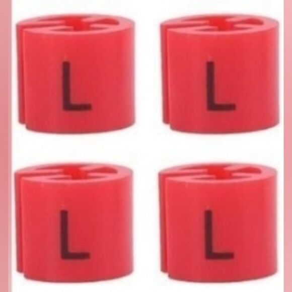 🩵NIB Red Large Plastic Clothing Hanger Size Tags - Picture 1 of 5